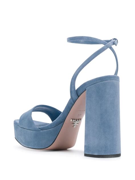 prada sandals blue|prada chunky heel sandal.